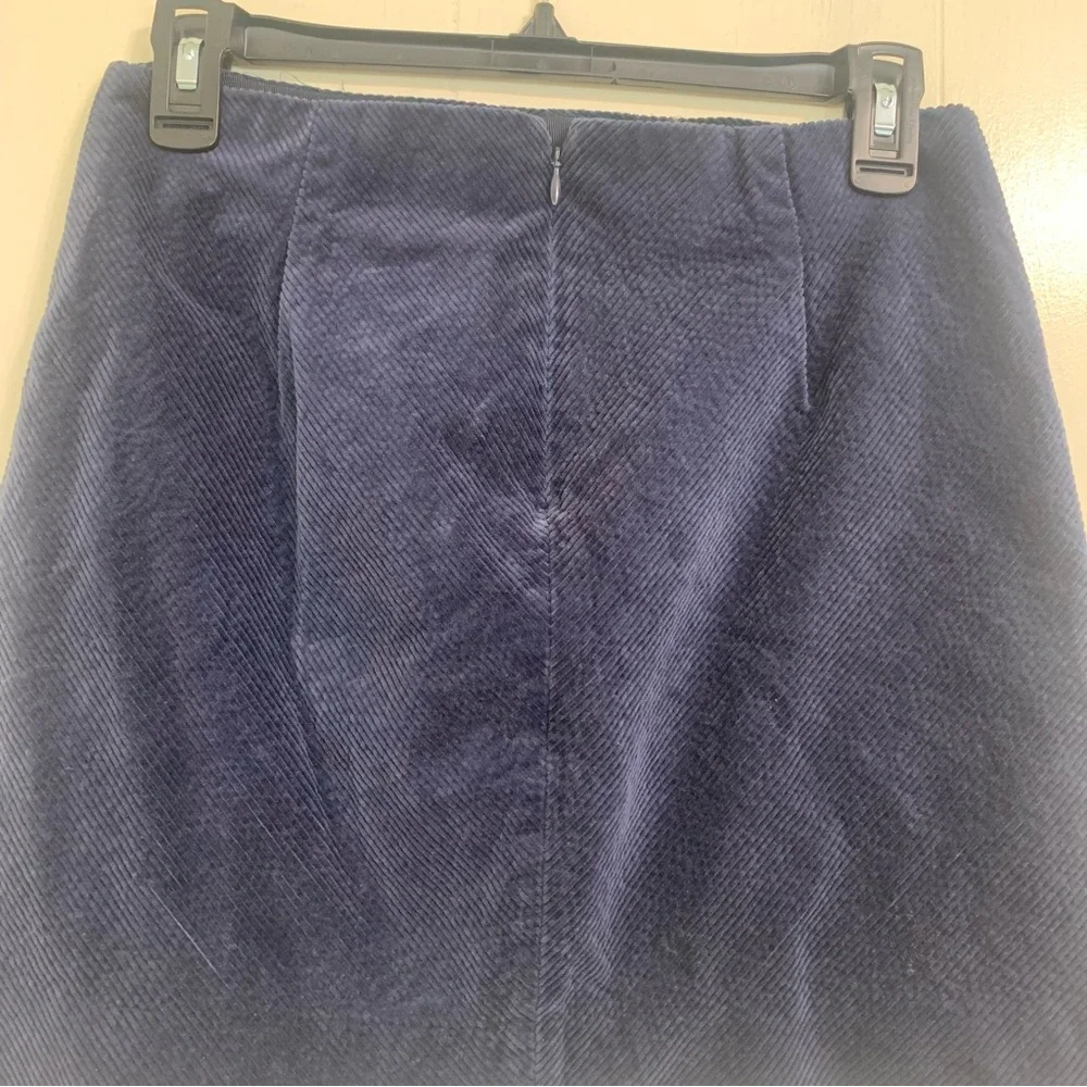 J.CREW J.Crew Navy Blue Corduroy Mini Skirt Size 0.